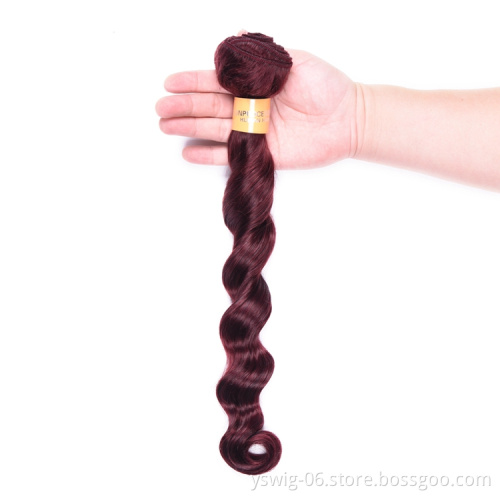 10A Mink Brazilian Virgin Hair, Brazilian Hair Vendor Unprocessed Virgin, 99j# Loose Deep Brazilian Virgin Human Hair Bundle